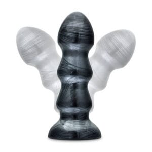 n11082 jet black jack large ribbed butt plug 5 75inches 5
