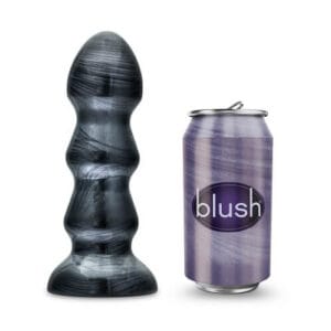 n11082 jet black jack large ribbed butt plug 5 75inches 6