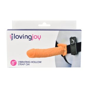 n11682 loving joy 7 inch vibrating hollow strap on vanilla 1