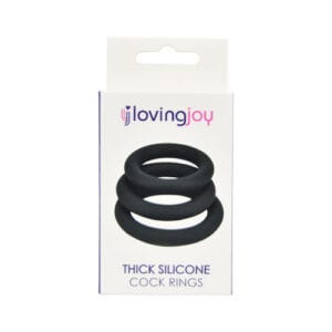 n11708 loving joy thick silicone cock rings 3 pack grey pkg