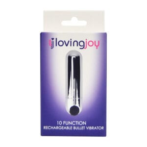 n11765 loving joy 10 function rechargeable bullet vibrator silver pkg