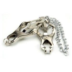 Bound to Please Squeezer Teaser Clover Nipple Clamps with Chain 3 n9379 bound to please squeezer teaser nipple clamp 2