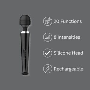 Loving Joy Rechargeable Magic Wand Vibrator Black 3 n12458 loving joy rechargeable magic wand vibrator black faq 1