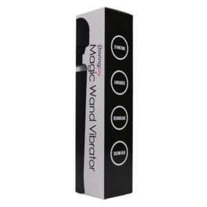 Loving Joy Rechargeable Magic Wand Vibrator Black 7 n12458 loving joy rechargeable magic wand vibrator black pkg 2