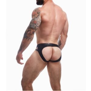 n12722 c4m dungeon black leatherette jockstrap 2