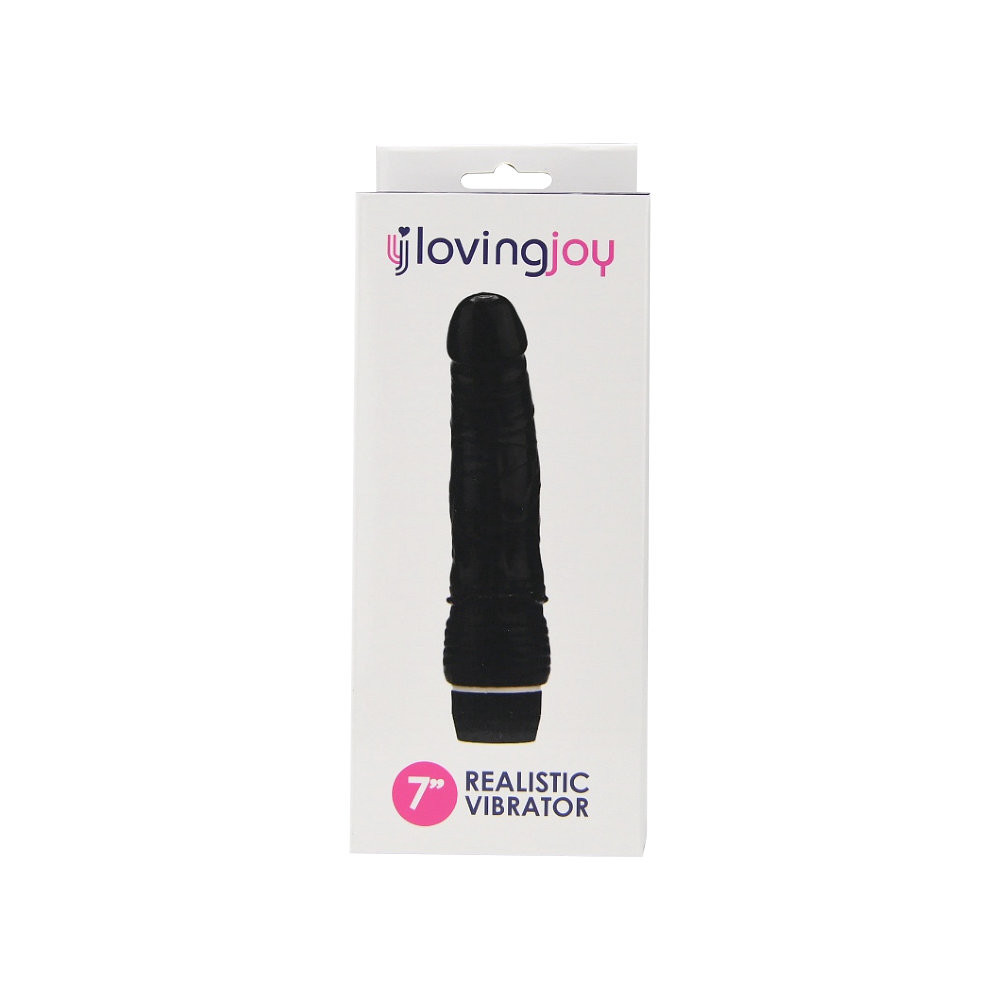 n12398-loving-joy-7-inch-realistic-vibrator-black-pkg n12398 loving joy 7 inch realistic vibrator black pkg