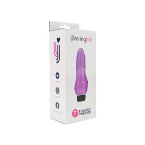 n12402 loving joy 7 inch realistic vibrator purple pkg 2