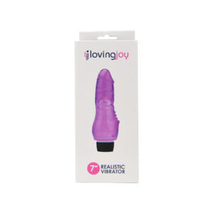 n12402 loving joy 7 inch realistic vibrator purple pkg