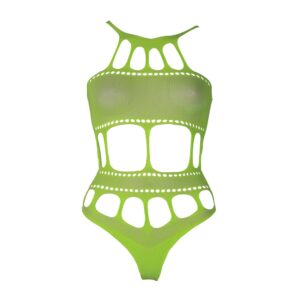 Cut Out Thong Bodysuit Neon Green Plus Size 7 n12663 cut out thong bodysuit neon green ps 6