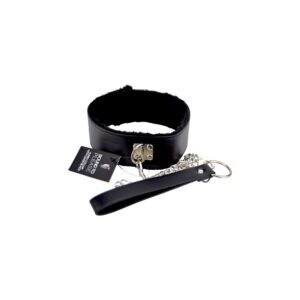 Bound to Please Furry Collar with Leash Black 5 bound to please furry collar with leash black 3
