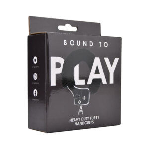 n11850 bound to play heavy duty furry handcuffs black pkg 1 1