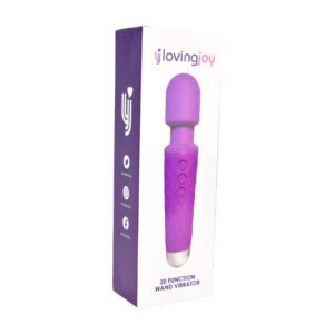 Loving Joy 20 Function Wand Vibrator Purple 6 n11930 loving joy 20 function wand vibrator purple side