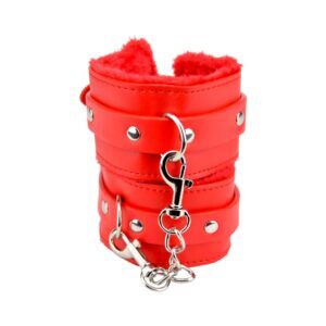 Bound to Please Furry Plush Wrist Cuffs Red 7 n11933 bound to please furry plush wrist cuffs red 1