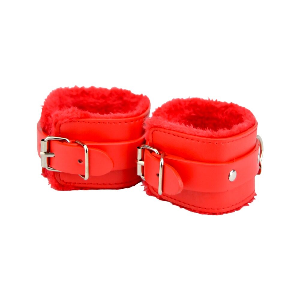 n11933-bound-to-please-furry-plush-wrist-cuffs-red-3 n11933 bound to please furry plush wrist cuffs red 3