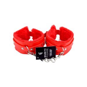 Bound to Please Furry Plush Wrist Cuffs Red 5 n11933 bound to please furry plush wrist cuffs red 5