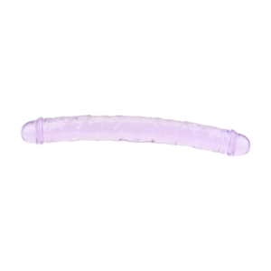 n11950 loving joy 12 inch double dildo purple lying down 1