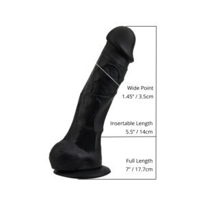 Loving Joy 7 Inch Realistic Silicone Dildo with Suction Cup and Balls Black 6 n12029 loving joy 7 inch realistic dildo with suction cup and balls black size 1