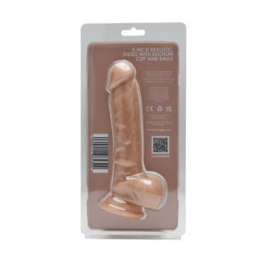 n12030 loving joy 8 inch realistic silicone dildo with suction cup and balls vanilla new pkg bk
