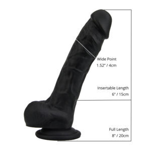 n12033 loving joy 8 inch realistic dildo with suction cup and balls black size 1
