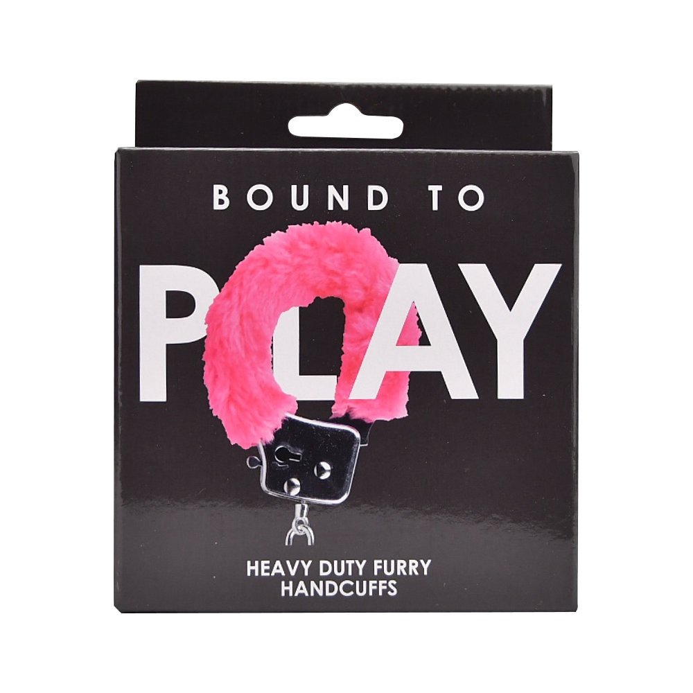 n12138-bound-to-play-heavy-duty-furry-handcuffs-pink-pkg n12138 bound to play heavy duty furry handcuffs pink pkg