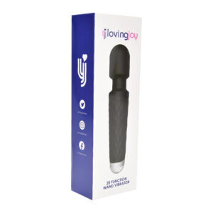 Loving Joy 20 Function Wand Vibrator Black 7 n12165 loving joy 20 function wand vibrator black pkg 1