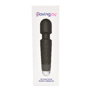Loving Joy 20 Function Wand Vibrator Black 5 n12165 loving joy 20 function wand vibrator black pkg