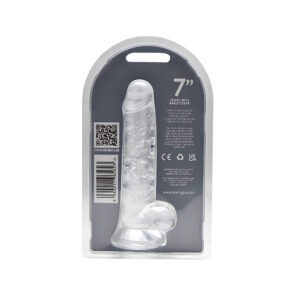 Loving Joy 7 Inch Dildo with Balls Clear 9 n12186 loving joy 7 inch dildo with balls clear new pkg back