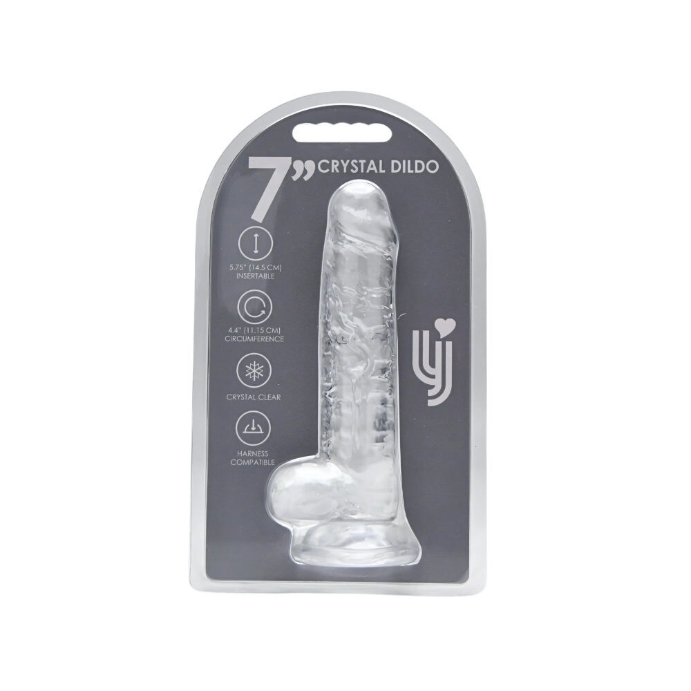 n12186-loving-joy-7-inch-dildo-with-balls-clear-new-pkg n12186 loving joy 7 inch dildo with balls clear new pkg