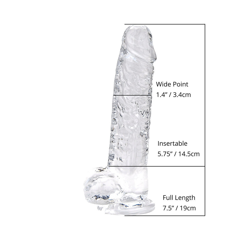 n12186-loving-joy-7-inch-dildo-with-balls-clear-size n12186 loving joy 7 inch dildo with balls clear size