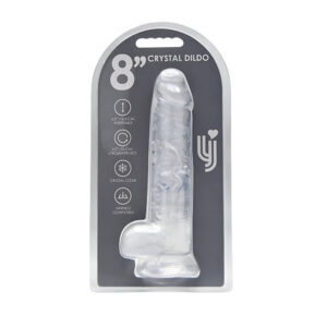 Loving Joy 8 Inch Dildo with Balls Clear 7 n12187 loving joy 8 inch dildo with balls clear new pkg