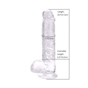 Loving Joy 8 Inch Dildo with Balls Clear 6 n12187 n12187 loving joy 8 inch dildo with balls clear measurements