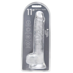 Loving Joy 11 Inch Dildo with Balls Clear 7 n12189 loving joy 11 inch dildo with balls clear new pkg
