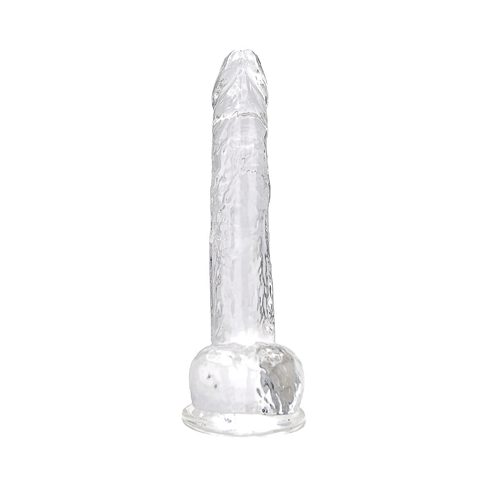 n12189-loving-joy-11-inch-dildo-with-balls-clear n12189 loving joy 11 inch dildo with balls clear