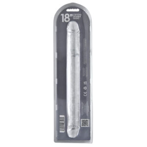 n12191 loving joy 18 inch double ended dildo clear new pkg bk