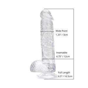 Loving Joy 6 Inch Dildo with Balls Clear 9 n12201 loving joy 6 inch dildo with balls clear sizing