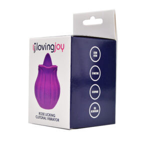 Loving Joy Rose Licking Clitoral Vibrator Purple 9 n12245 loving joy rose licking clitoral vibrator purple pkg side 1