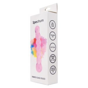 Spectrum Ribbed Glass Dildo 9 n11032 spectrum ribbed glass dildo new 1 pkg