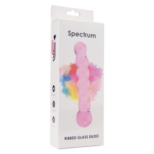 Spectrum Ribbed Glass Dildo 10 n11032 spectrum ribbed glass dildo new 2 pkg