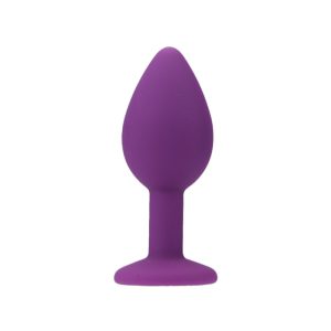 n11237 loving joy jewelled silicone butt plug purple small 0