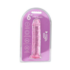 Loving Joy 6 Inch Suction Cup Dildo Pink 6 n12302 loving joy 6 inch suction cup dildo pink pkg front