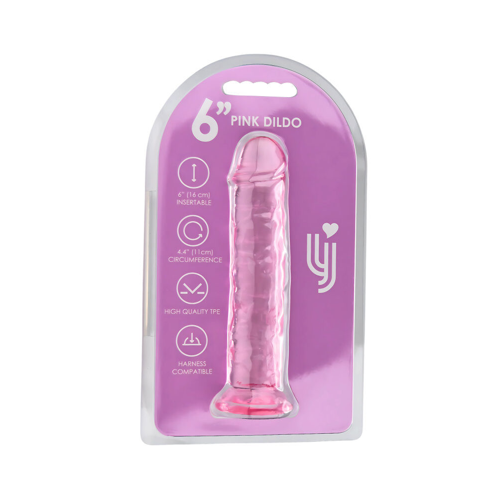 n12302-loving-joy-6-inch-suction-cup-dildo-pink-pkg-front n12302 loving joy 6 inch suction cup dildo pink pkg front