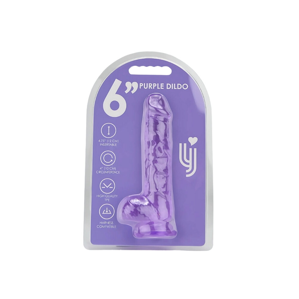 n12308-loving-joy-6-inch-dildo-with-balls-purple-pkg n12308 loving joy 6 inch dildo with balls purple pkg