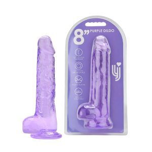 Loving Joy 8 Inch Dildo with Balls Purple 7 n12310 loving joy 8 inch dildo with balls purple duo