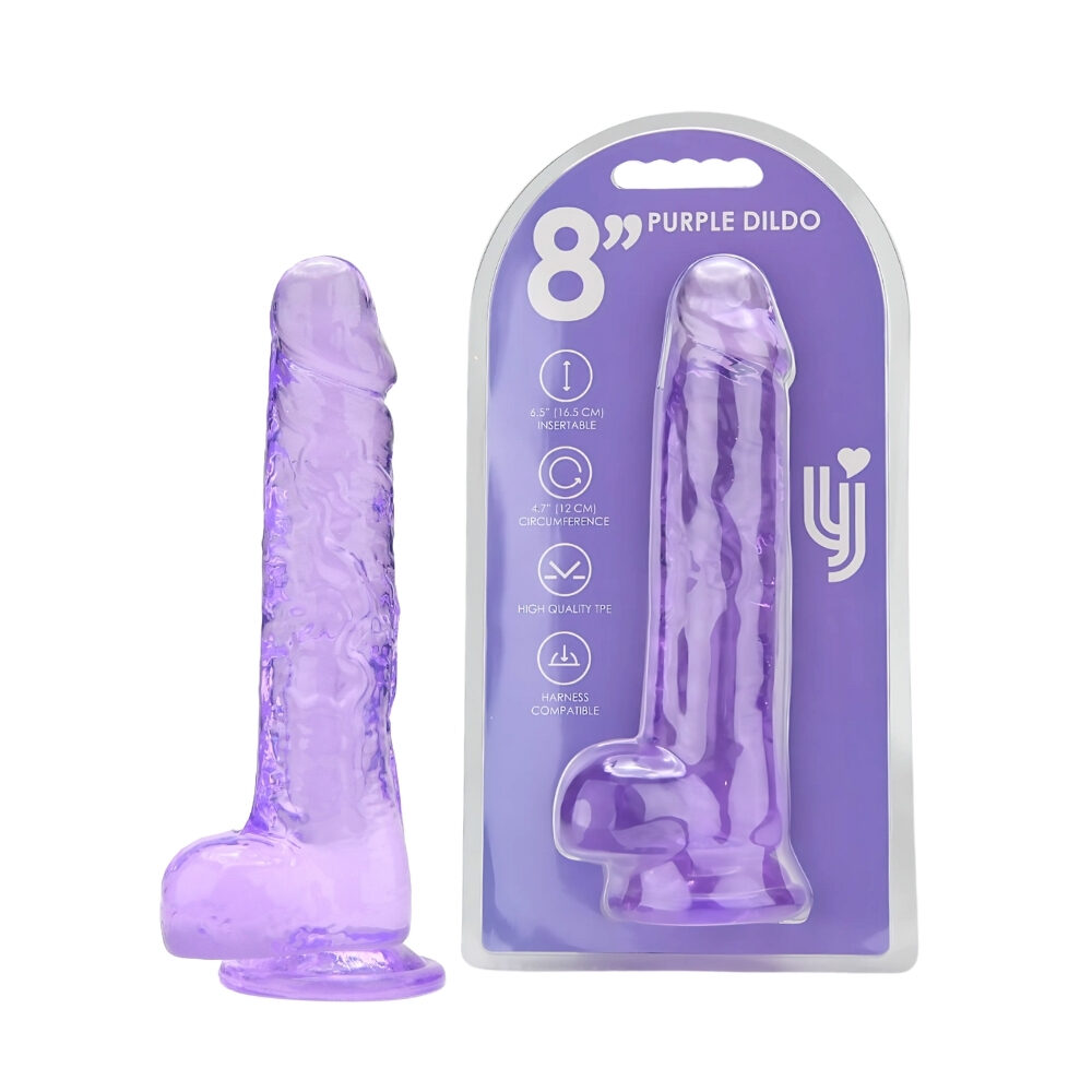 n12310-loving-joy-8-inch-dildo-with-balls-purple-duo n12310 loving joy 8 inch dildo with balls purple duo