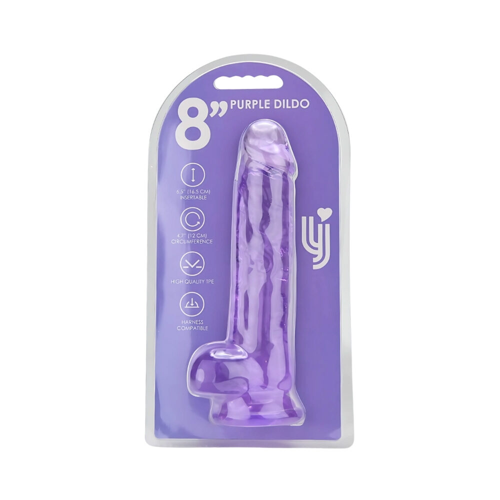 n12310-loving-joy-8-inch-dildo-with-balls-purple-pkg n12310 loving joy 8 inch dildo with balls purple pkg