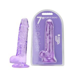 n12312 loving joy 7 inch dildo with balls purple duo