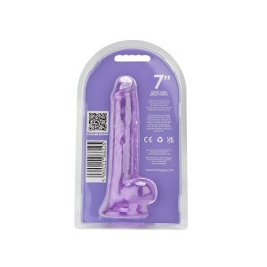 n12312 loving joy 7 inch dildo with balls purple pkg bk hr