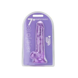 n12312 loving joy 7 inch dildo with balls purple pkg hr