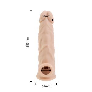 n12371 rev sleeves 7 5 inch girthy realistic silicone penis extension sleeve 5