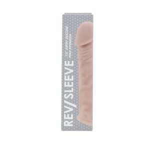 n12371 rev sleeves 7 5 inch girthy realistic silicone penis extension sleeve pkg